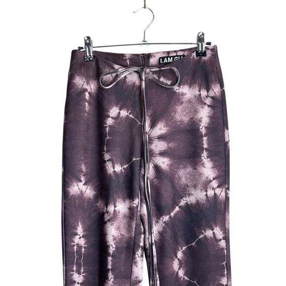 I AM GIA matching Set Size XS Crops Top Flared Pants Tan Tie Dye Festival Y2K - Picture 5 of 12